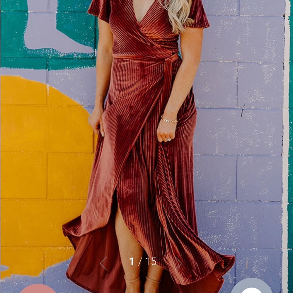 Andi Ribbed Velvet Wrap Dress